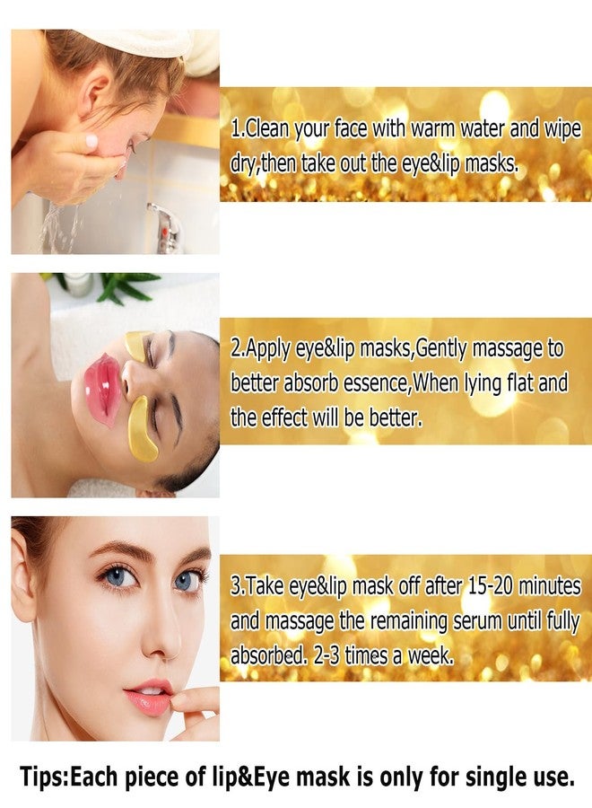 Jakuva 30 Pairs Lip Masks & Eye Masks,Gold Under Eye Patches for Puffy,Peach Red Lip Masks Skincare,Effectively Moisturizing Facial Skin, Anti-Aging, Reducing Fine Lines, Nourishing for Face Care - Image 4